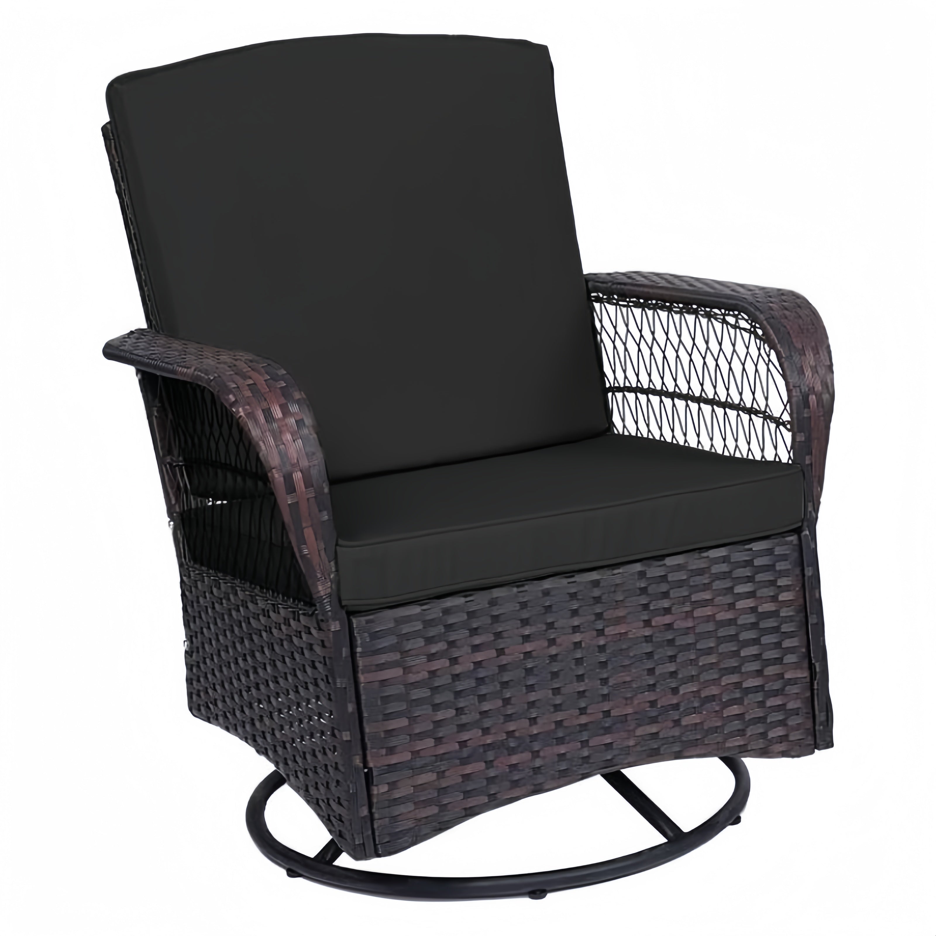 Patio Rocking Swivel Chairs Outdoor Bistro Set Wicker Rattan Furniture