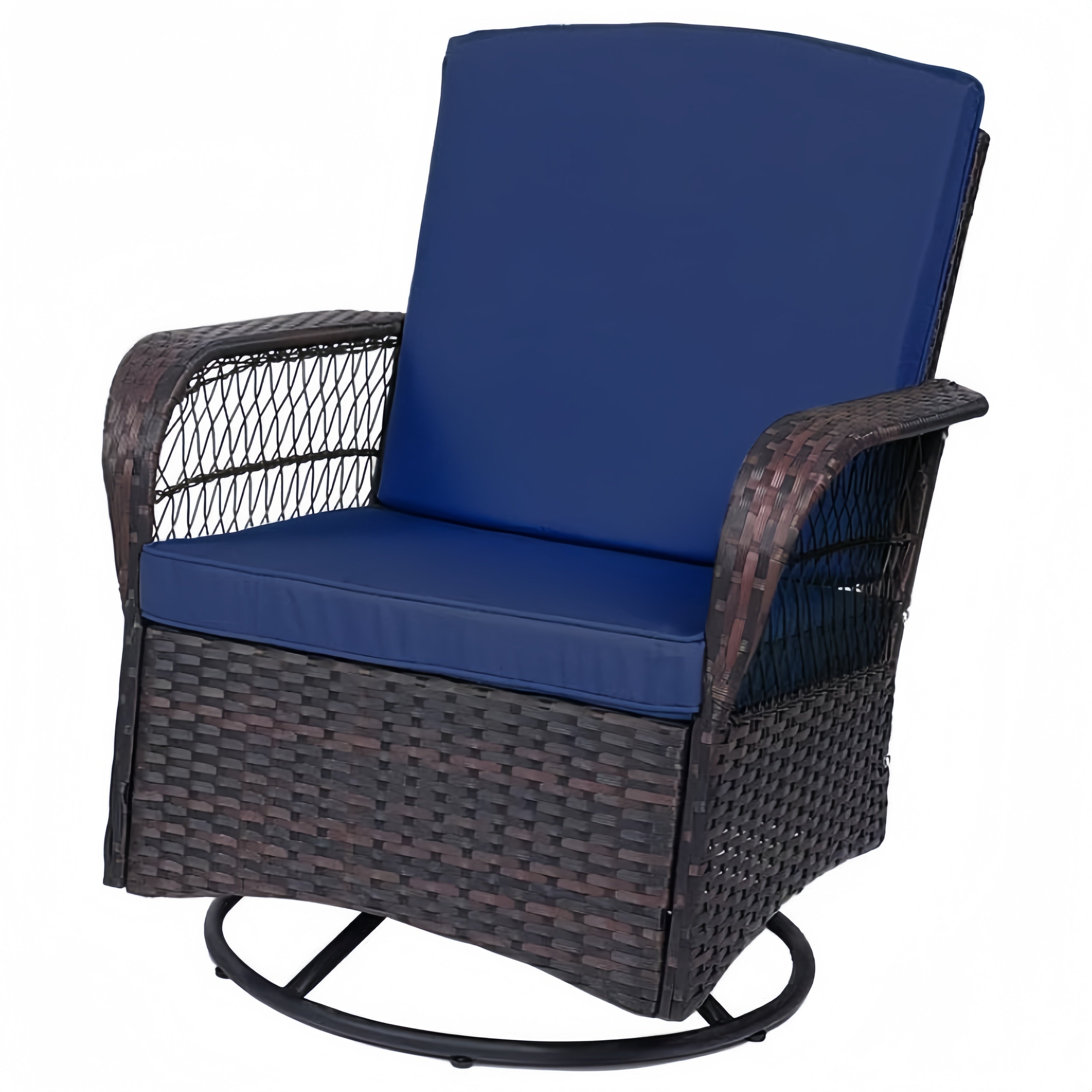 Patio Rocking Swivel Chairs Outdoor Bistro Set Wicker Rattan Furniture